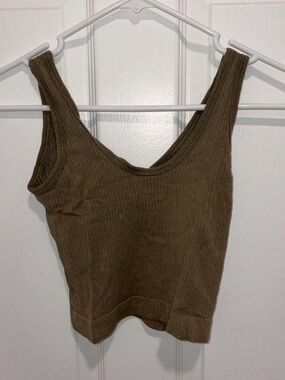 Women’s Ribbed Tank Top - Olive Green